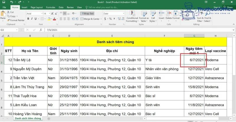 Cách Sắp Xếp (SORT) Trong Excel