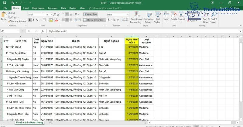 Cách Sắp Xếp (SORT) Trong Excel