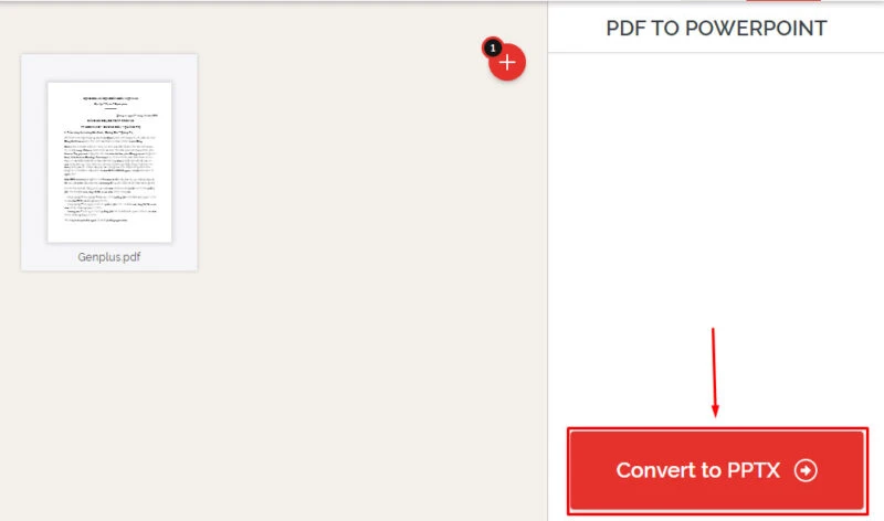 Chọn nút Convert to PPTX để chuyển đổi