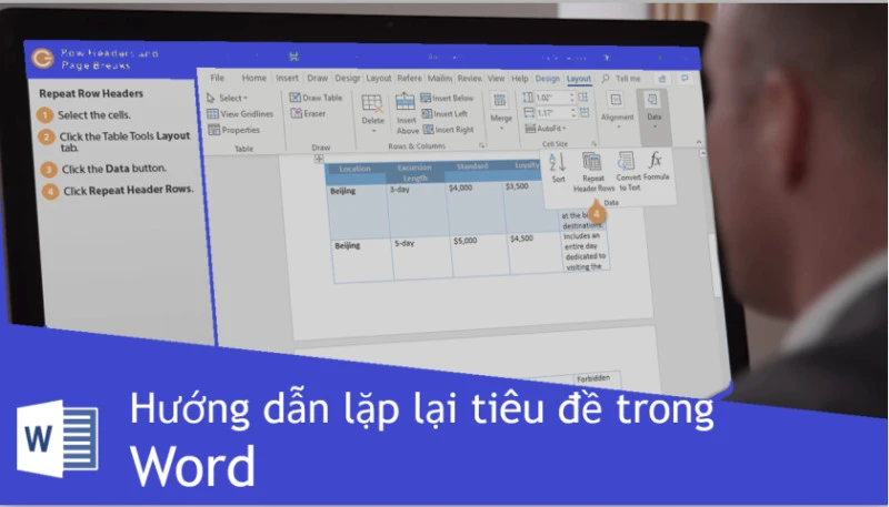 Hướng dẫn lặp lại tiêu đề trong Word