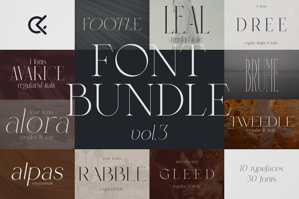 Creativemarket The Modern Font Bundle Vol.3