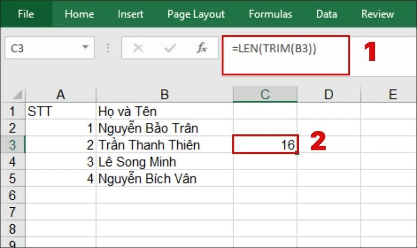 Hình cách sử dụng hàm LEN