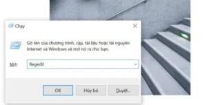 Gõ Regedit và nhấn OK