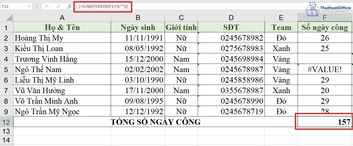 Lỗi #VALUE! trong Excel là gì và cách khắc phục nhanh chóng