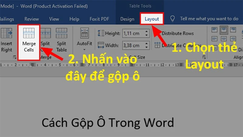 Cách gộp ô trong Word 