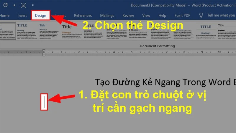 Cách kẻ dòng trong Word 