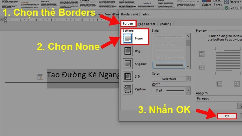 Cách kẻ dòng trong Word 