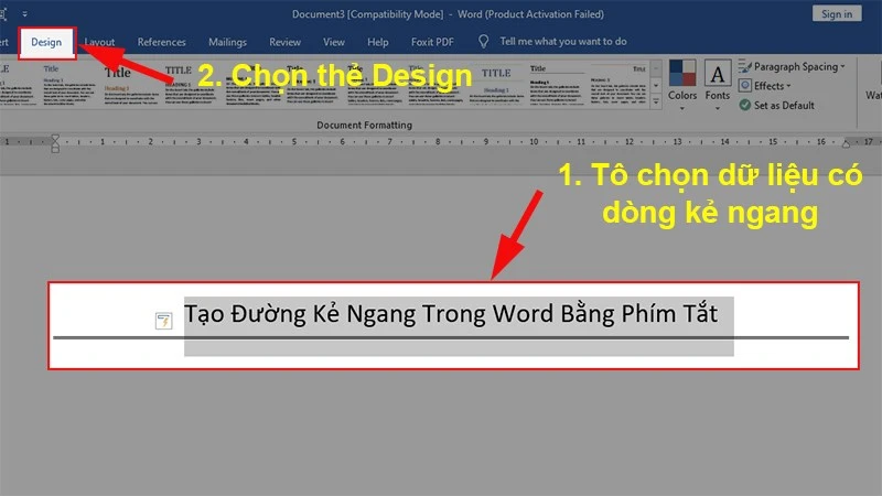 Cách kẻ dòng trong Word 