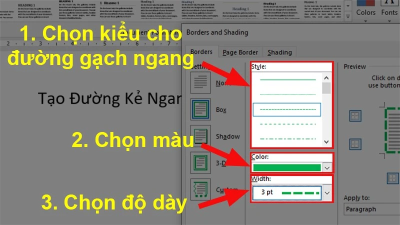 Cách kẻ dòng trong Word 