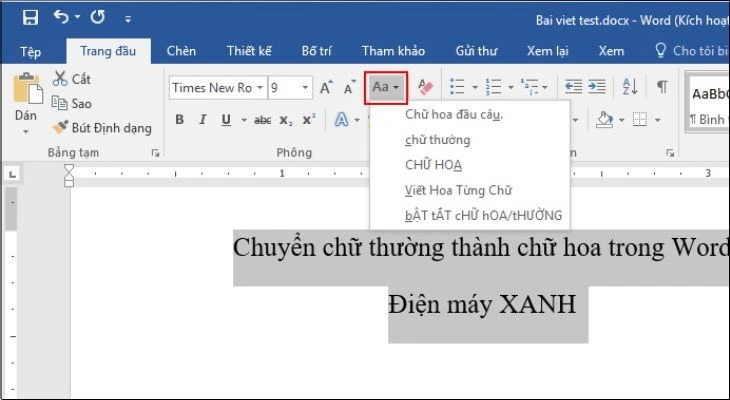 Hướng dẫn chuyển chữ thường thành chữ hoa trong Excel