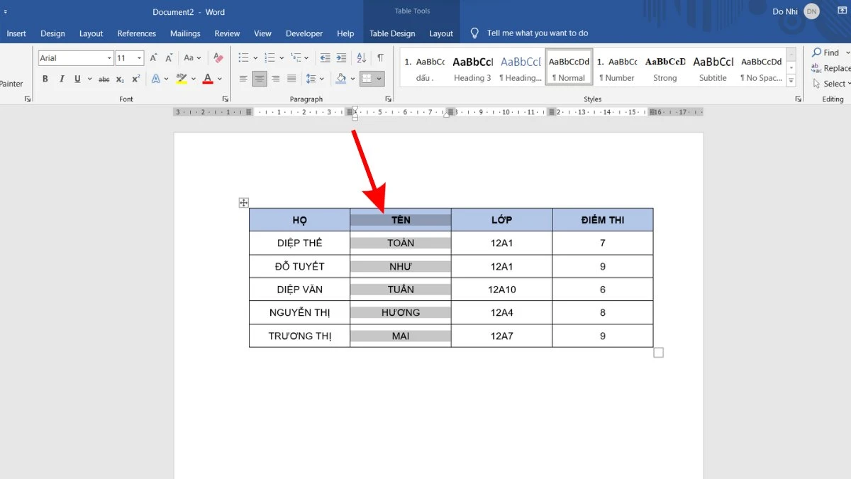 Cách sắp xếp tên theo ABC trong Word 2010