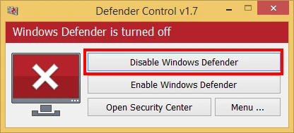 Tải về công cụ "Defender Control"