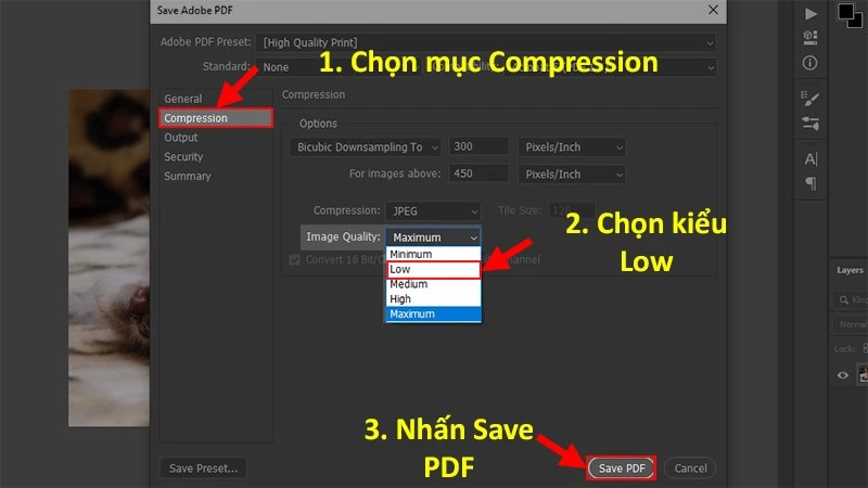 Nhấn Save PDF để xuất file kiểu PDF