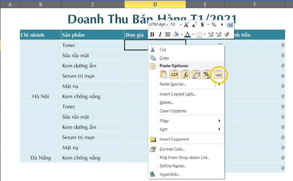 Dán dữ liệu sang Sheet2