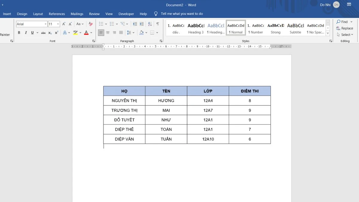 Cách sắp xếp tên theo ABC trong Word 2010