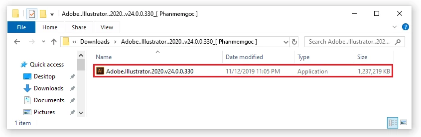 Giải nén file Adobe Illustrator 2020 
