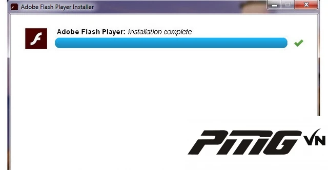 Phần mềm Adobe Flash đã cài đặt thành công