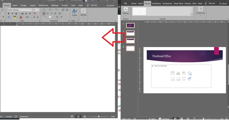 Mở song song cả hai file PowerPoint để sao chép