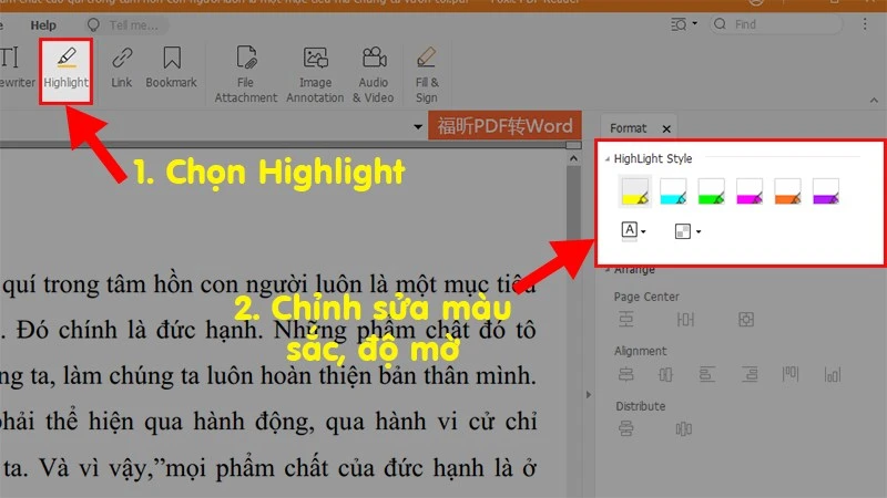 Nhấp vào nút “Highlight” để mở hộp thoại “Highlight Style”