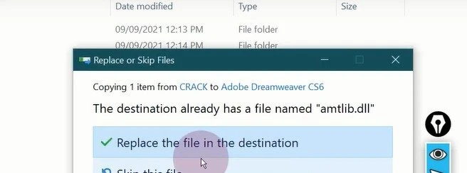 Chọn Replace the file in the destination để tiếp tục