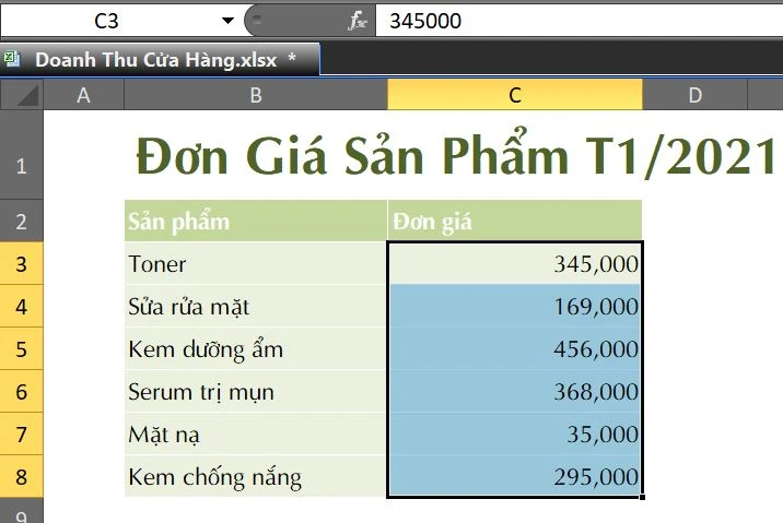 Chọn dữ liệu ở Sheet1 và copy