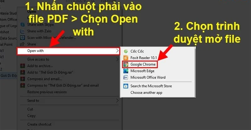 Thực hiện thao tác như hình trên