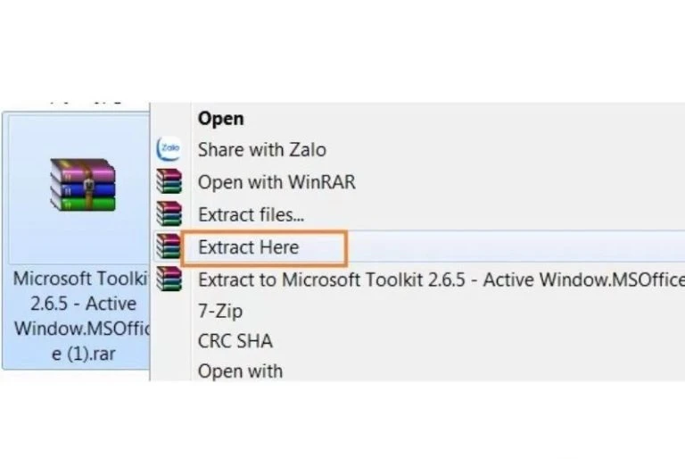 Giải nén file Microsoft Toolkit
