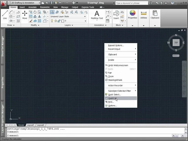 Giao diện Autocad 2011