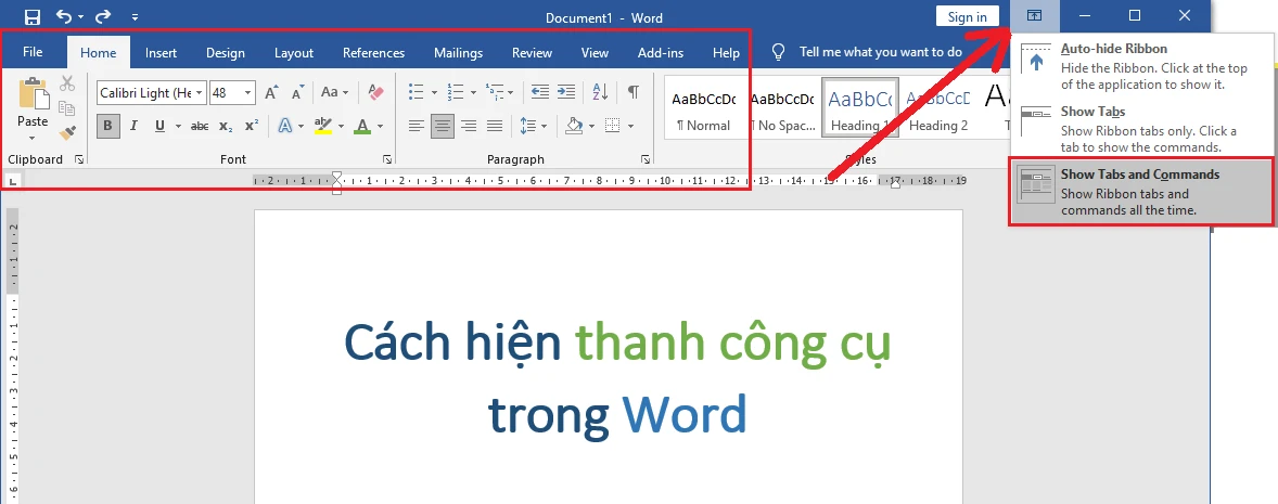 Cách Hiện Thanh Công Cụ Trong Word 