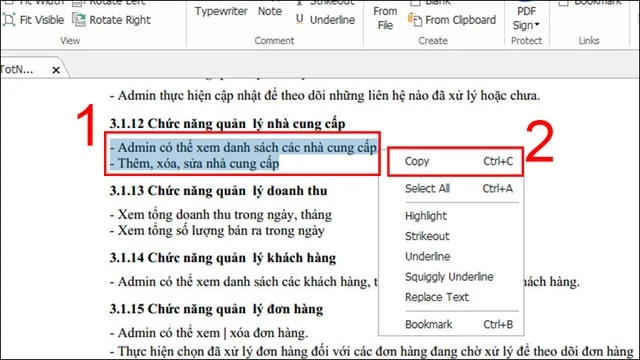 Bôi đen nội dung cần copy và nhấn tỏ hợp phím tắt Ctrl + C