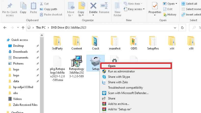 Chạy file Setup dể bắt đầu quá trình cài đặt