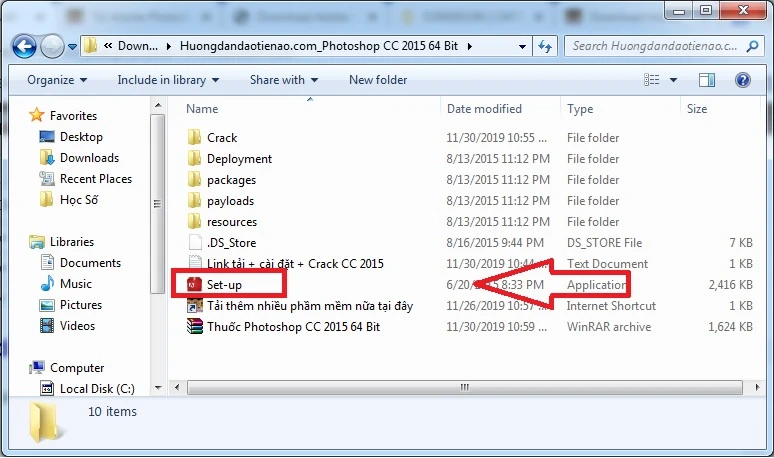 Chạy File Setup với quyền Admin