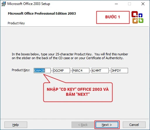 Chạy file Setup để bắt đầu