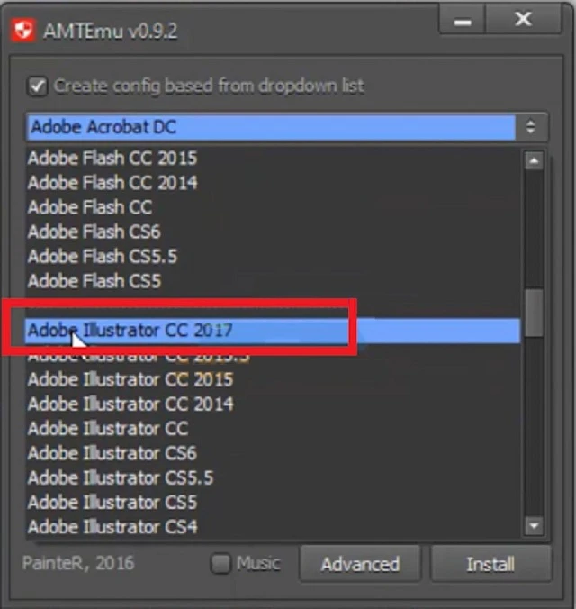 Nhấn chọn mục Adobe Illustrator cc 2017