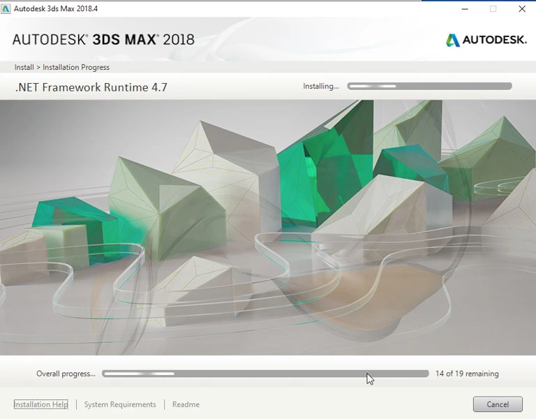  Chờ tải Autodesk 3DS Max 2018 hoàn tất