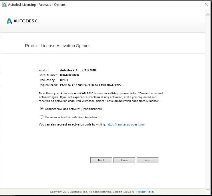 Tiếp tục chọn I have an activation code from Autodesk