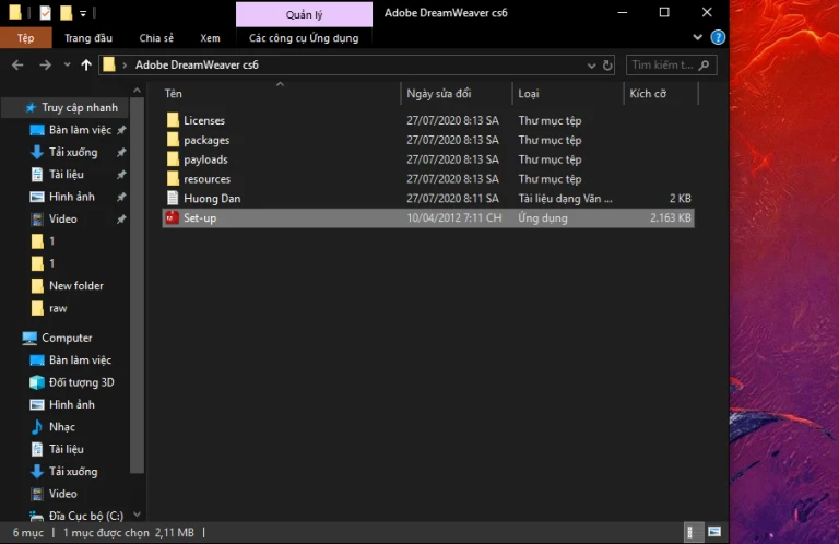 File Set-up phần mềm Dreamweaver CS6