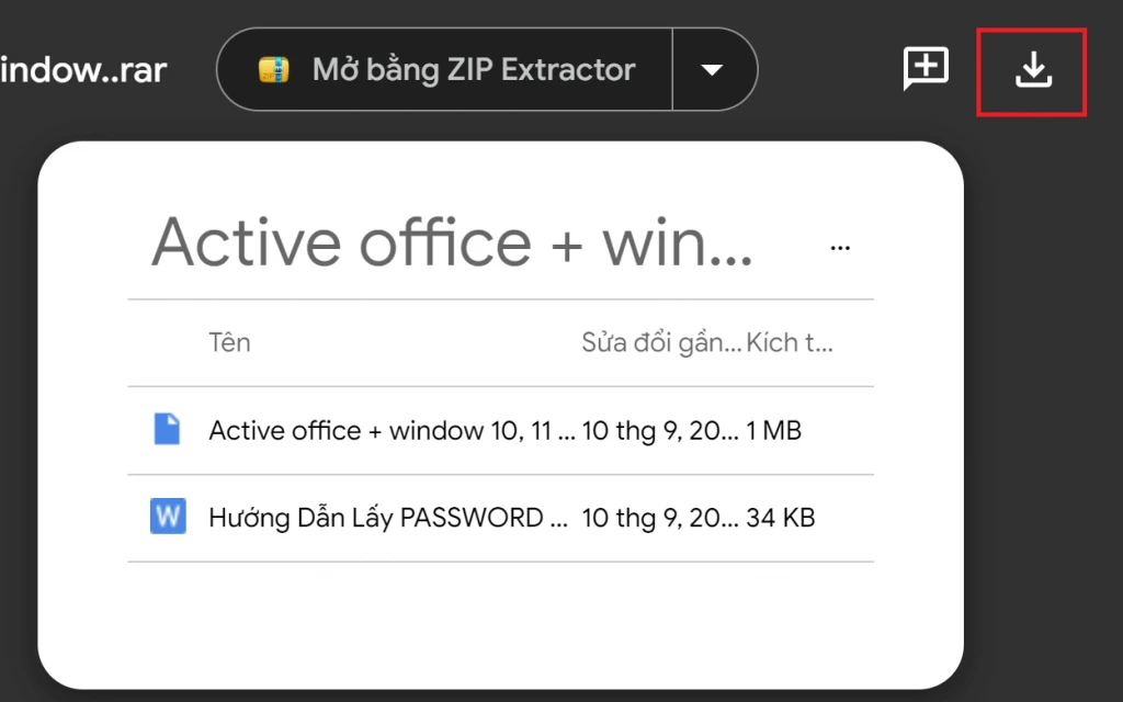 Tải file nén Active Office 2019 về máy