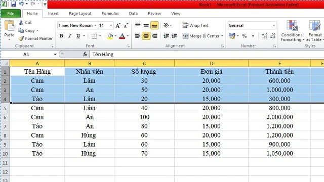 Cách Ẩn Dòng Trong Excel